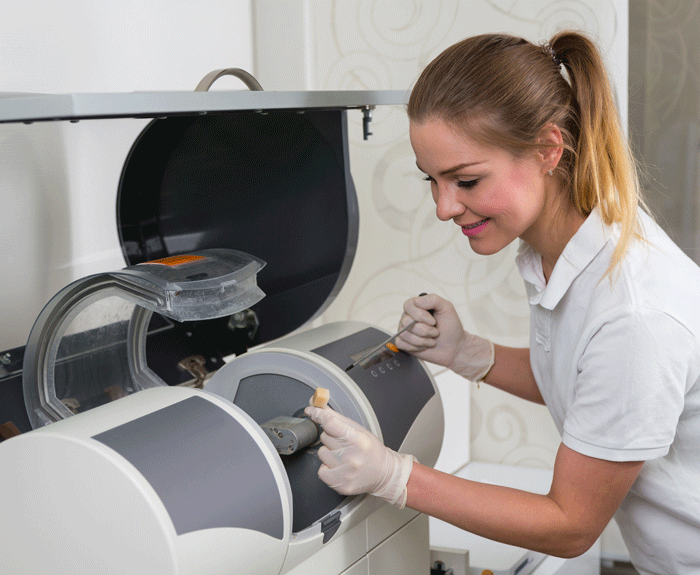 Person working with dental technology